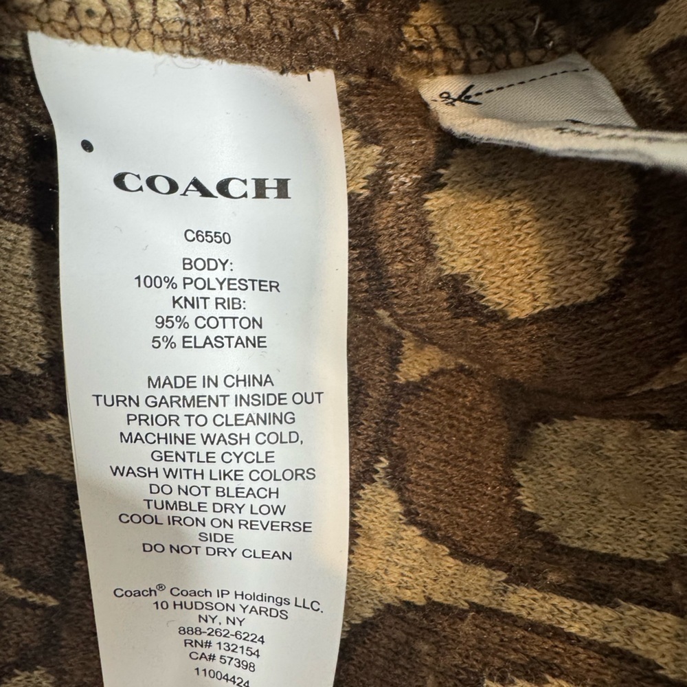Coach Signature Monogram Sherpa Fleece Pullover Sweatshirt Brown Tan Women’s S - Picture 5 of 5